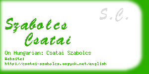 szabolcs csatai business card